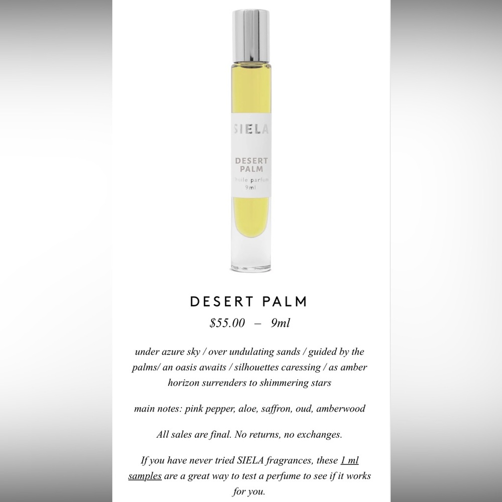 Siela Desert Palm Perfume Oil